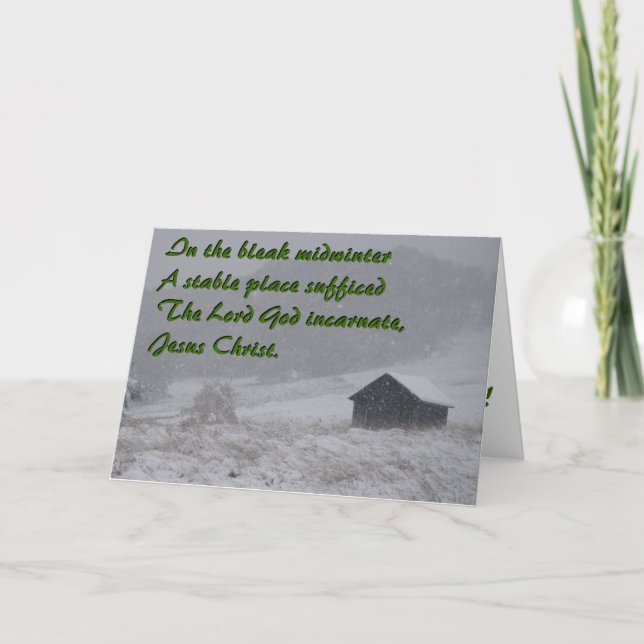 Cartes Pour Fêtes Annuelles Dans le bleak midwinter, a stable. (Devant)
