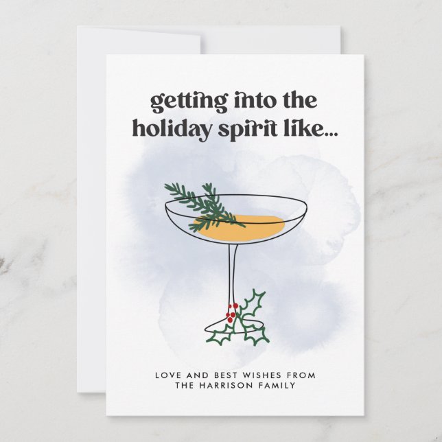 Cartes Pour Fêtes Annuelles Dans l'esprit Whiskey Cocktail Drôle minimal (Devant)