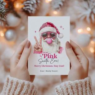 Cartes Pour Fêtes Annuelles Dans mon ère rose Santa tendance Noël rose