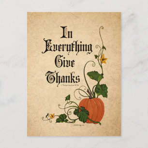 Cartes Pour Fêtes Annuelles "Dans tout ce qui donne merci" Thanksgiving Citrou