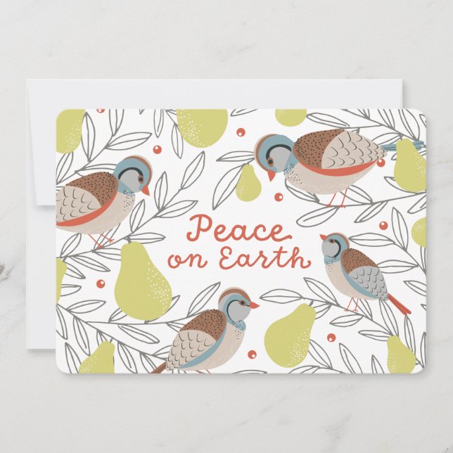 Cartes Pour Fêtes Annuelles Dans un Poirier (Devant)