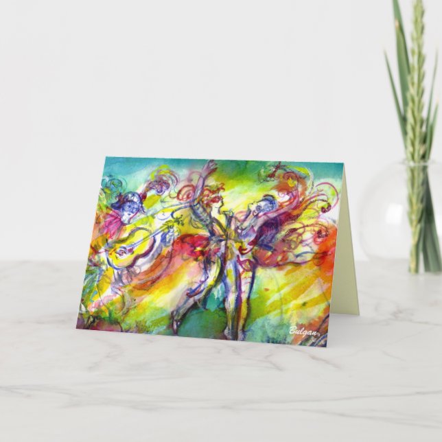 Cartes Pour Fêtes Annuelles DANSE CARNAVALE ITALIENNE ET MUSIQUE Saint-Valenti (Devant)