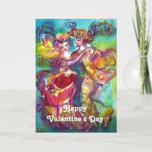 Cartes Pour Fêtes Annuelles DANSE CARNIVALE Saint-Valentin Coeur rouge Cire Sc