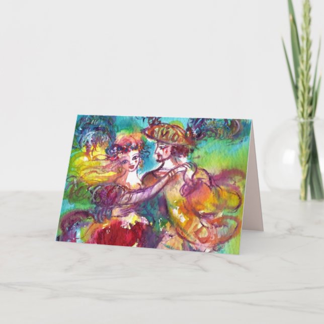 Cartes Pour Fêtes Annuelles DANSE CARNIVALE Saint-Valentin Coeur rouge Cire Sc (Devant)