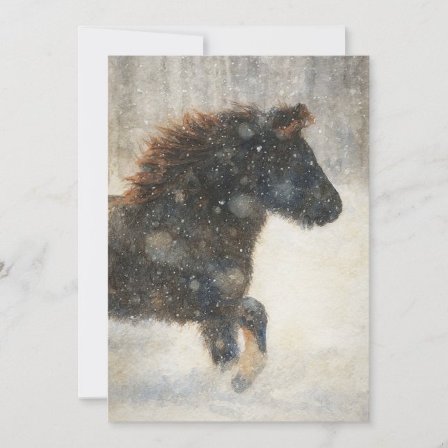 Cartes Pour Fêtes Annuelles Danse dans la neige (Devant)