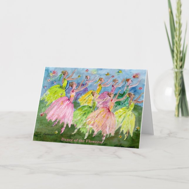 Cartes Pour Fêtes Annuelles Danse de casse-noix des fleurs (Devant)