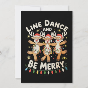 Cartes Pour Fêtes Annuelles Danse En Ligne Des Rennes Et Soyez Joyeux Éclairag
