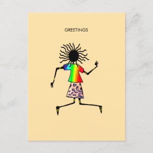 Cartes Pour Fêtes Annuelles Danse étoile d'art africain Abstrait