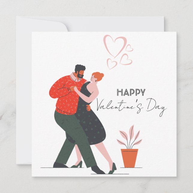 Cartes Pour Fêtes Annuelles Danse Figure Saint-Valentin (Devant)