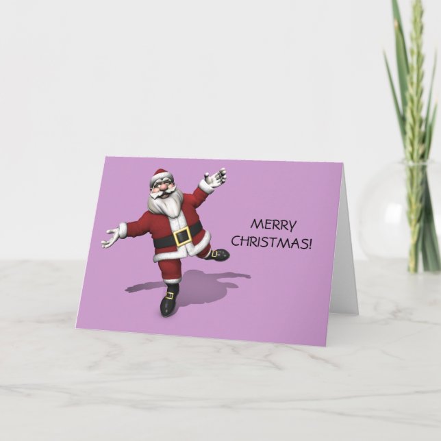 Cartes Pour Fêtes Annuelles Danseur de ballet Santa Claus (Devant)