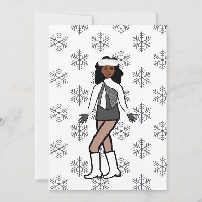 Cartes Pour Fêtes Annuelles Danseur de neige argenté (Devant)