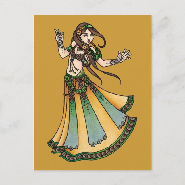 Cartes Pour Fêtes Annuelles Danseur du ventre de la tribu (Devant)