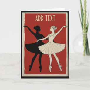 Cartes Pour Fêtes Annuelles Danseurs de ballet, personnaliser le texte ajouté
