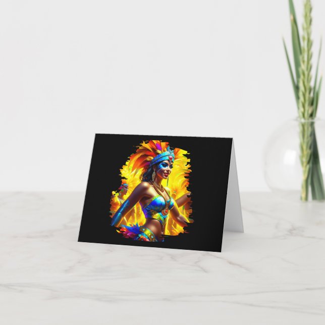 Cartes Pour Fêtes Annuelles Danseuse de Carnaval Brésilien (Devant)