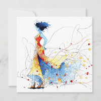 Danseuse de flamenco à l'aquarelle – Joie en mouve