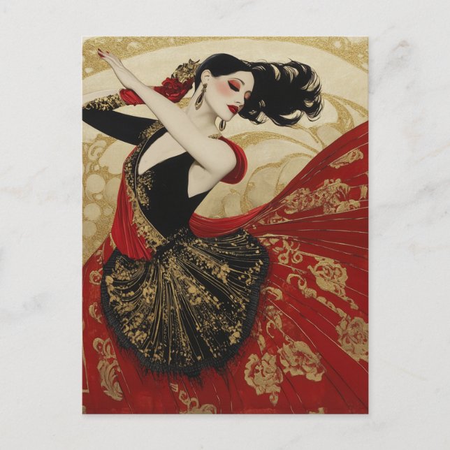 CARTES POUR FÊTES ANNUELLES DANSEUSE FLAMENCO #2 (Devant)
