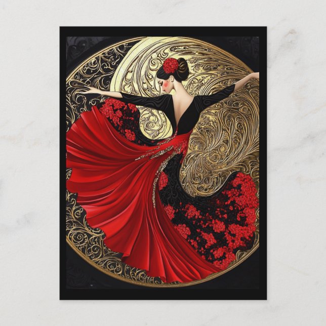 CARTES POUR FÊTES ANNUELLES DANSEUSE FLAMENCO #3 (Devant)