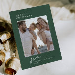 Cartes Pour Fêtes Annuelles DARCY Green Unique Vintage Photo de famille Noël<br><div class="desc">DARCY Green Unique Vintage Famille Photo Noël Carte de vacances. Personnalisez l'avant de la carte avec une photo,  votre nom de famille et l'année. Personnalisez le dos avec un accueil de vacances ou des nouvelles de famille en option,  et votre nom de famille.</div>