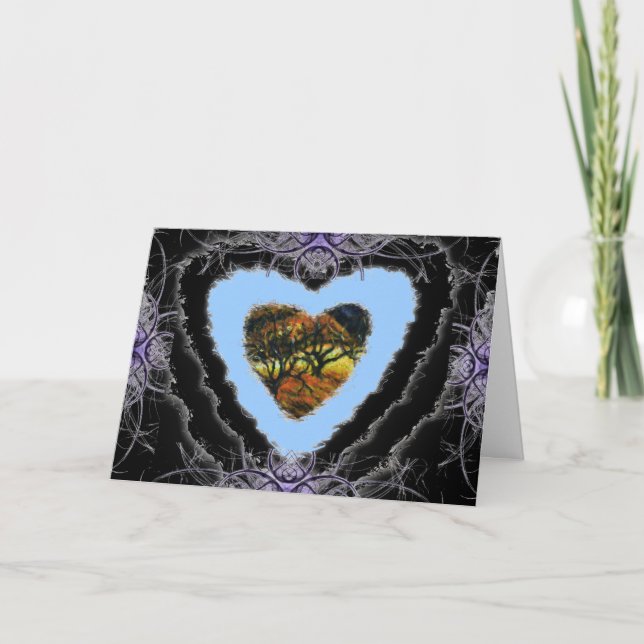 Cartes Pour Fêtes Annuelles Dark Heart Valentine Romance Love Card (Devant)