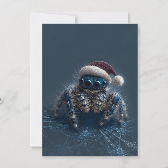 Cartes Pour Fêtes Annuelles Dark Jumping Spider Christmas Cards (Devant)