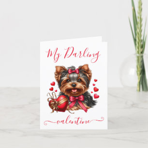 Cartes Pour Fêtes Annuelles Darling Yorkie Valentine