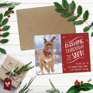 Cartes Pour Fêtes Annuelles Dashing Through   Photo de Christma