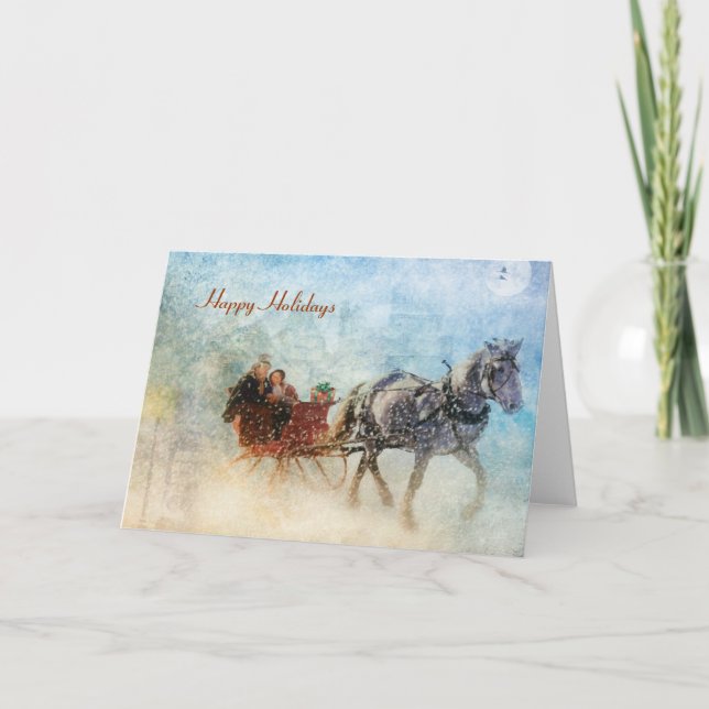 Cartes Pour Fêtes Annuelles Dashing Through the Snow (Devant)
