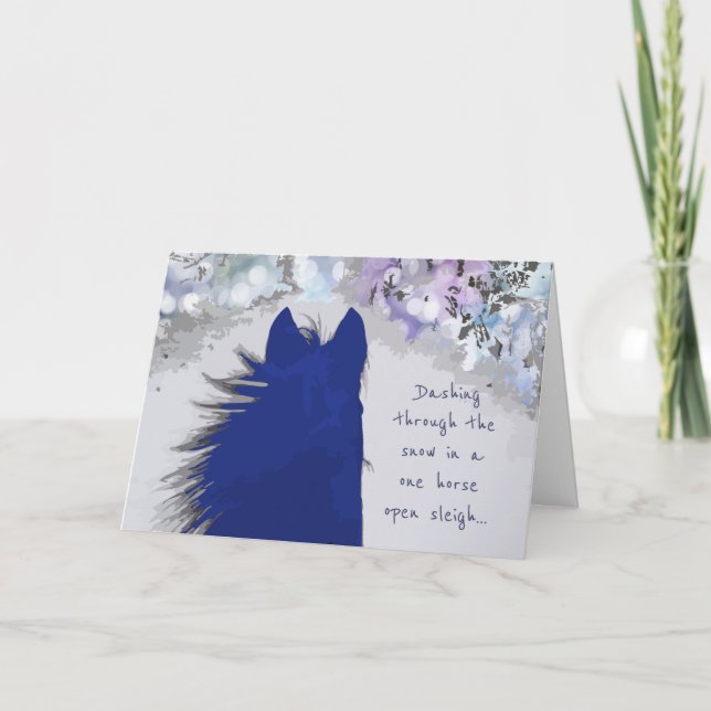 Cartes Pour Fêtes Annuelles Dashing through the Snow Blessed Christmas voeux (Devant)