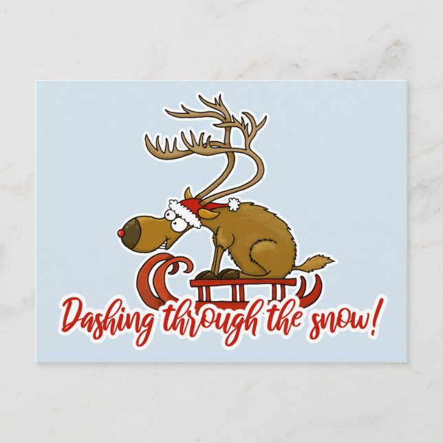Cartes Pour Fêtes Annuelles Dashing through the snow Christmas postcard (Devant)