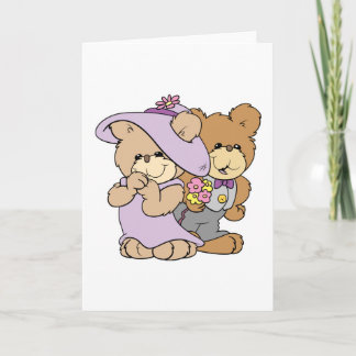 Cartes Pour Fêtes Annuelles date de la Saint-Valentin couple d'ours en peluche