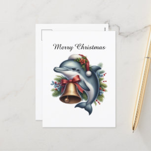 Cartes Pour Fêtes Annuelles Dauphin festif personnalisable Joyeux Noël