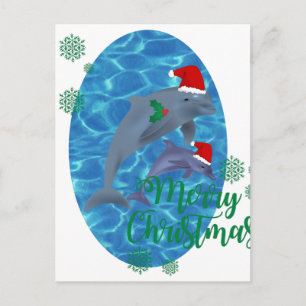 Cartes Pour Fêtes Annuelles dauphins de Joyeux Noël du père noël