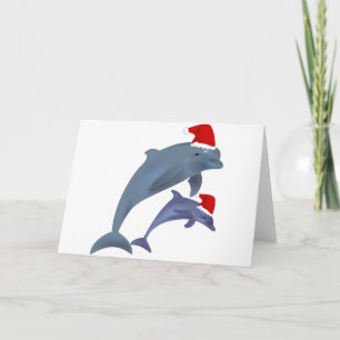 Cartes Pour Fêtes Annuelles Dauphins de père Noël