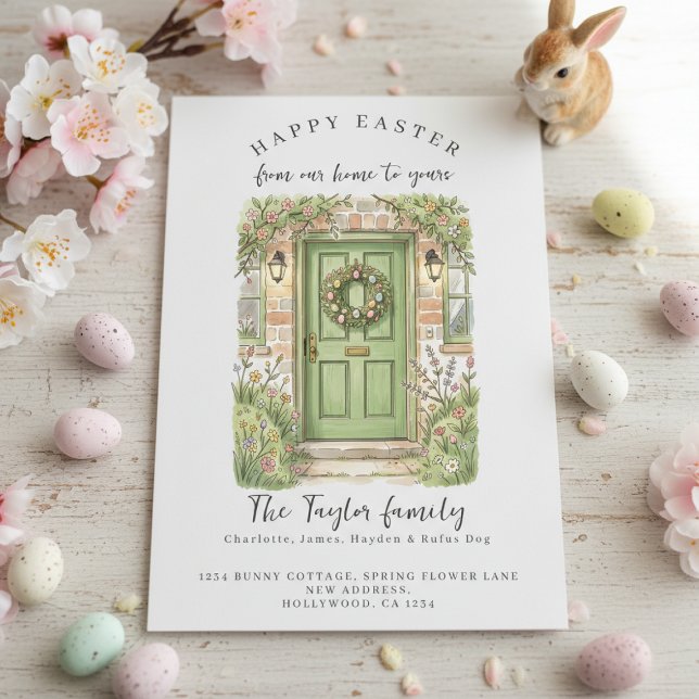 Cartes Pour Fêtes Annuelles De (From Our Home to Yours Easter Holiday Card by Ricaso. Ideal for new home, business/corporate use)