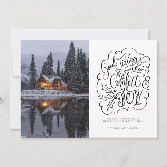 Cartes Pour Fêtes Annuelles De Bonnes Choses De Confort Et De Joie (Devant)