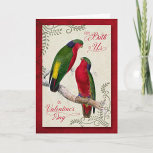 Cartes Pour Fêtes Annuelles de Couple Valentine's Day Lorikeet Parrots
