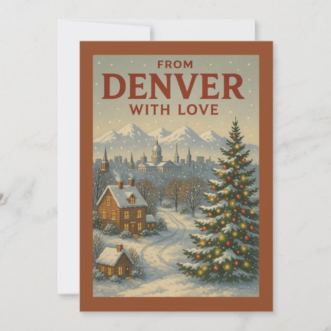 Cartes Pour Fêtes Annuelles De Denver Avec Love Flat Holiday Card (Devant)