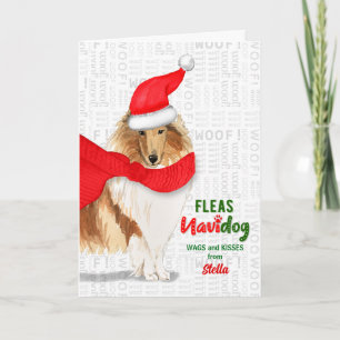 Cartes Pour Fêtes Annuelles de Dog Sweet Rough Collie Noël