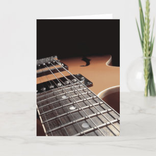 Cartes Pour Fêtes Annuelles De guitare électrique de fin brun de cru -