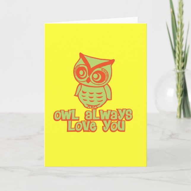 Cartes Pour Fêtes Annuelles De hibou amour toujours vous ! (Devant)