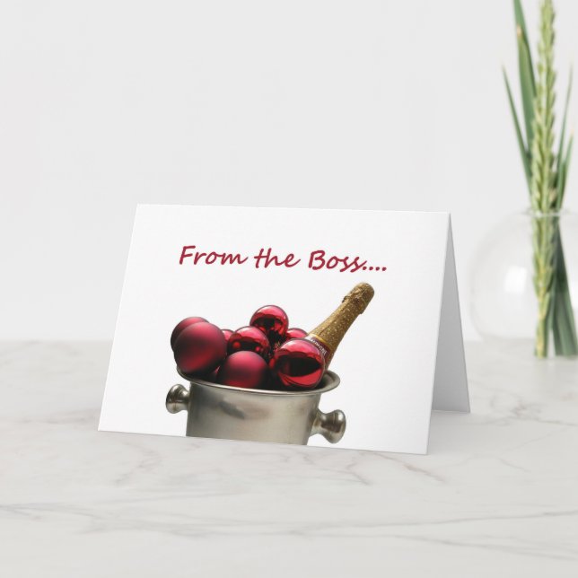 Cartes Pour Fêtes Annuelles de la patronne glacière de champagne x-mas (Devant)