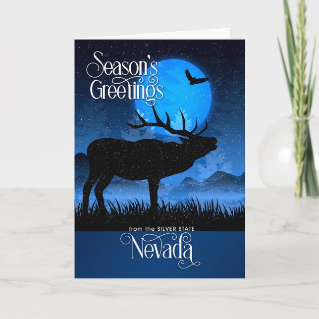 Cartes Pour Fêtes Annuelles de la saison Nevada Salutation Moose des bois (Devant)