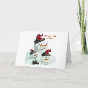 CARTES POUR FÊTES ANNUELLES DE L'AUTRE CÔTÉ DES MILES, NOËL SOUHAITE DES SNOWM