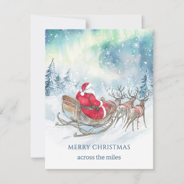 Cartes Pour Fêtes Annuelles De l'autre côté des Miles Père Noël Reindeers dort (Devant)