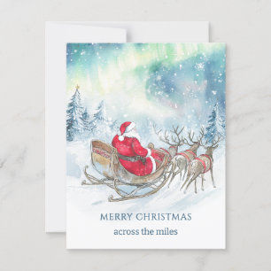 Cartes Pour Fêtes Annuelles De l'autre côté des Miles Père Noël Reindeers dort