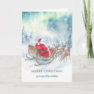 Cartes Pour Fêtes Annuelles De l'autre côté des Miles Père Noël Reindeers dort