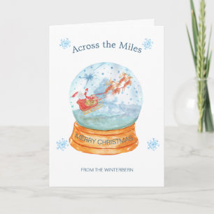 Cartes Pour Fêtes Annuelles De l'autre côté du Miles Snow Globe Père Noël Slei