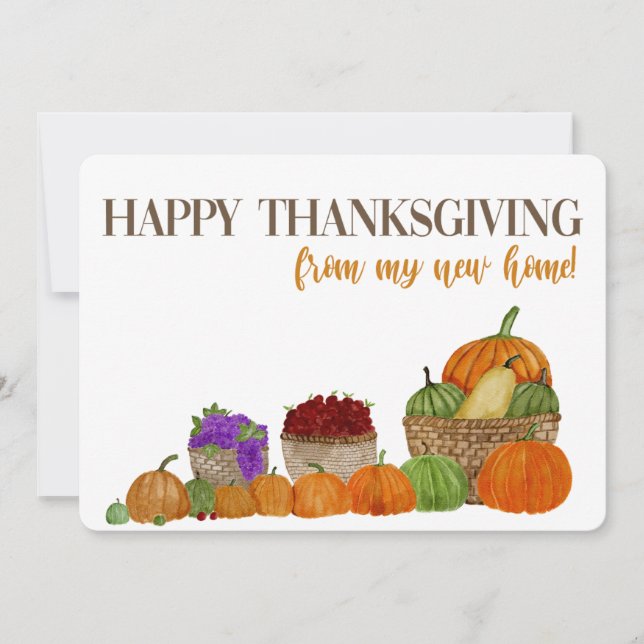 Cartes Pour Fêtes Annuelles De ma nouvelle maison Thanksgiving Adresse Faire-p (Devant)