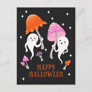 Cartes Pour Fêtes Annuelles De mignons Fantômes aux champignons Joyeux Hallowe