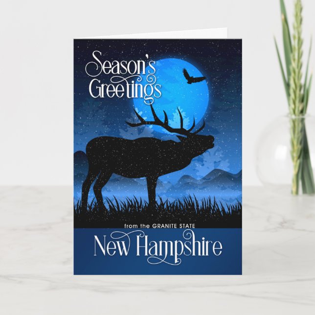 Cartes Pour Fêtes Annuelles de New Hampshire Bonnes Fêtes Moose (Devant)